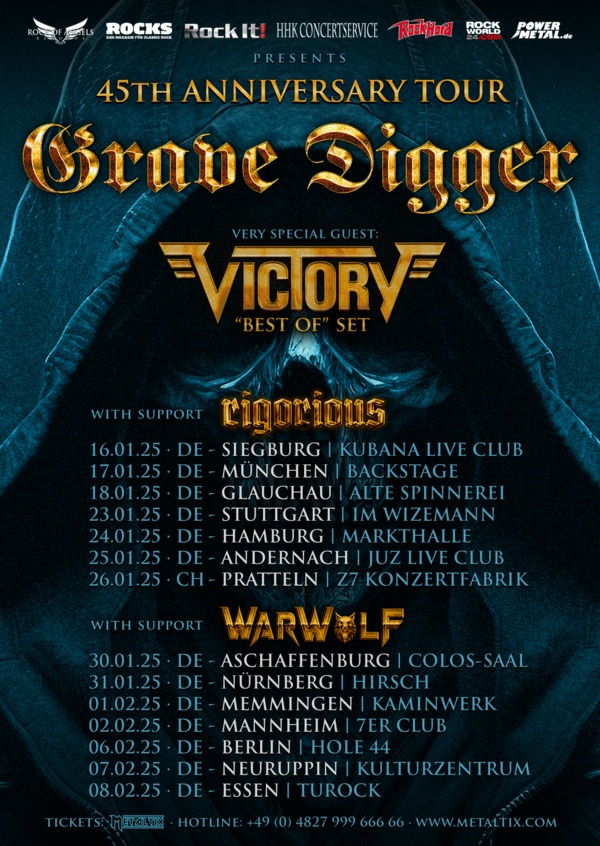 Grave Digger 45th Anniversary Tour '25 Special Guest: VICTORY – Best of Set