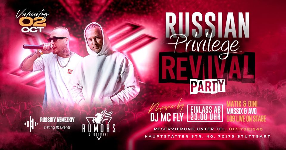 Privilege Revival Party Stuttgart (Massix & Avo live on Stage)