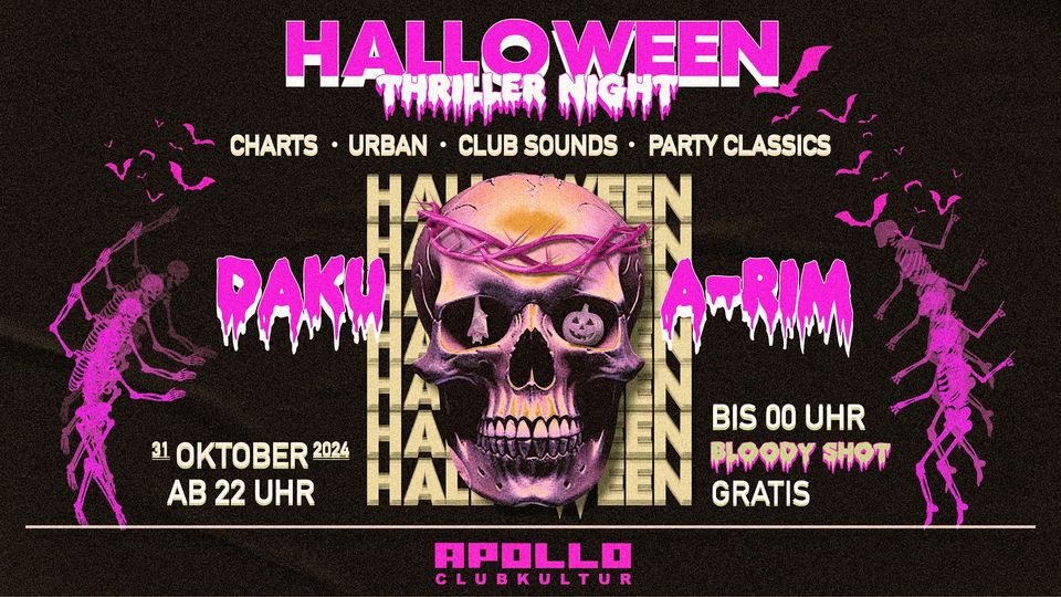 SA 31.10 • HALLOWEEN THRILLER NIGHT • Club Apollo Aachen