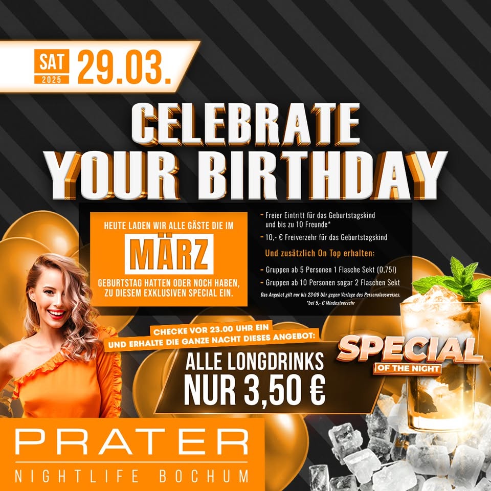 Celebrate your Birthday at PRATER BOCHUM  [29/03/2025]
