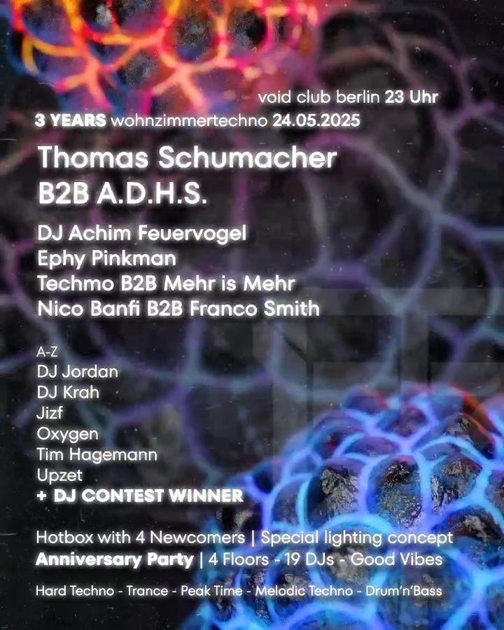 3 JAHRE WzT mit Thomas Schumacher b2b A.D.H.S., Ephy Pinkman, DJ Achim Feuervogel, Mehr is Mehr