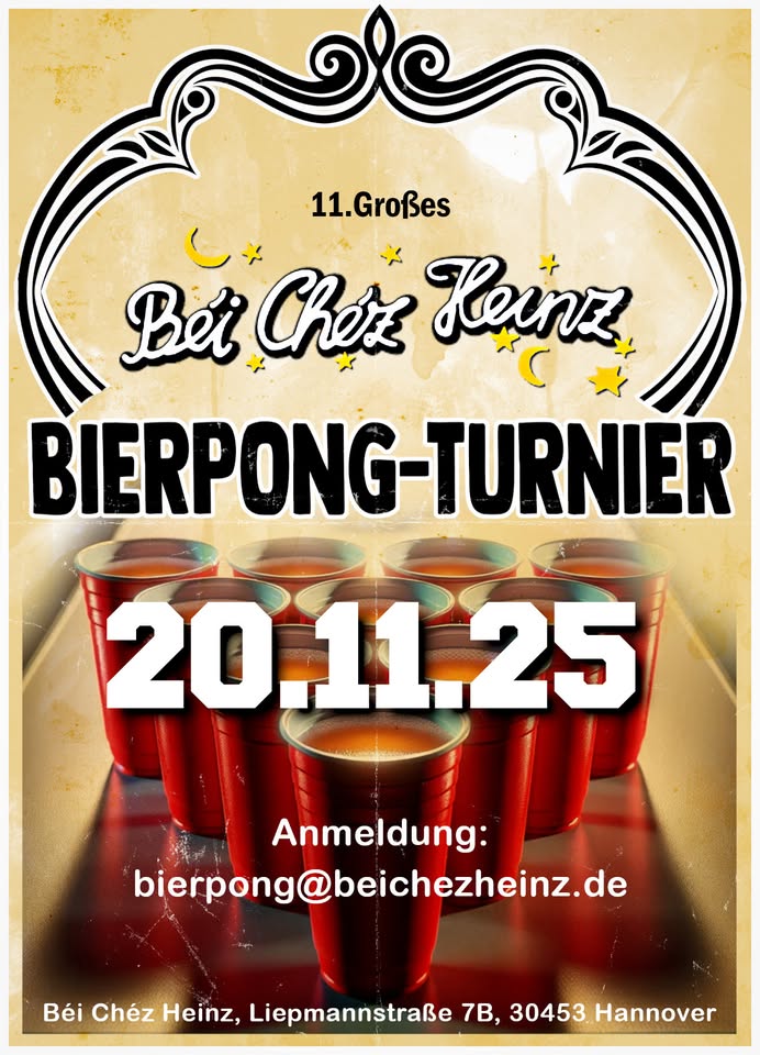 11. Großes Bierpong Turnier // im Béi Chéz Heinz 