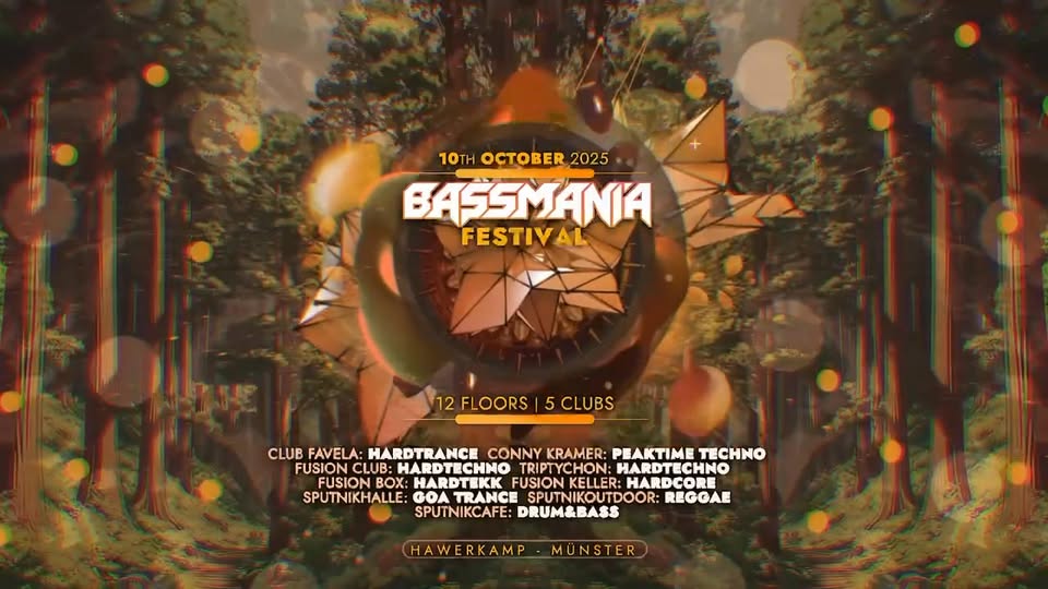 Fr.10th october 25: Bassmania Festival(5 Clubs, 12 Floors for 1 price)