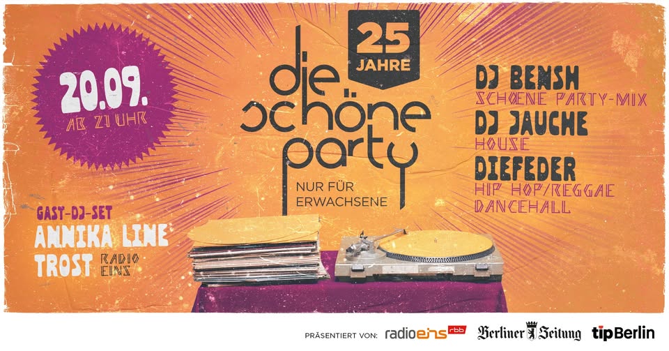 Die Schöne Party am 20.09.25 - mit Special-Guest-DJ