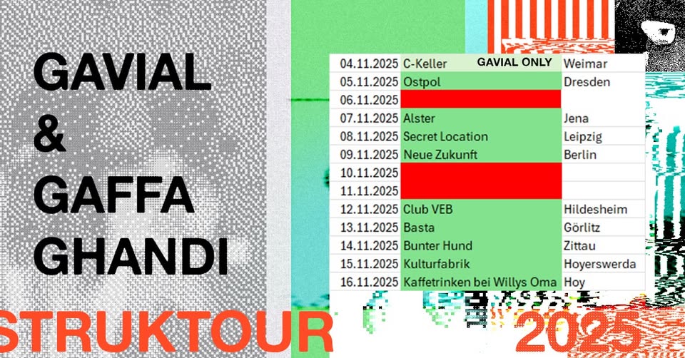 USU pres.: Gavial + Gaffa Ghandi | Ostpol - 05.11.2025