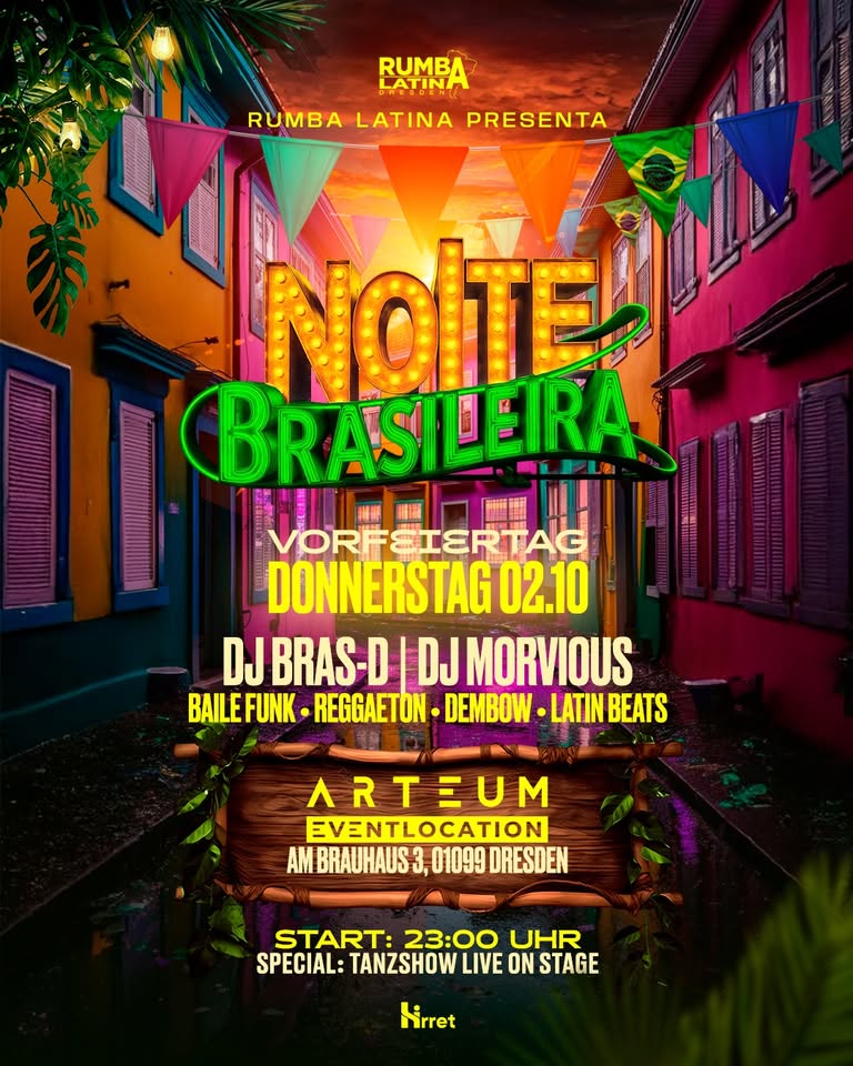 🇧🇷 NOITE BRASILEIRA 🇧🇷 VORFEIERTAG - 02.10 | CLUB ARTEUM 