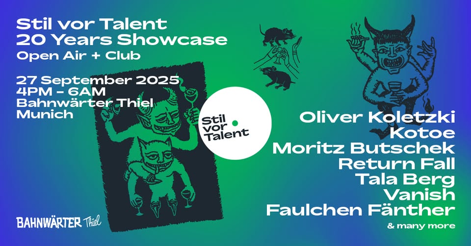 Stil vor Talent 20 Years Showcase mit Oliver Koletzki & Kotoe – Open Air & Club | Bahnwärter Thiel