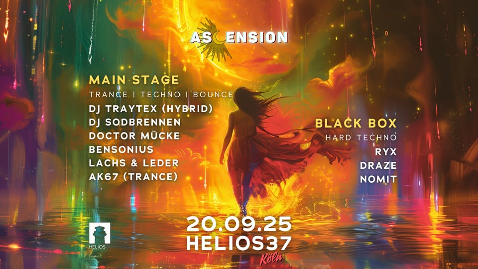 Ascension w/ DJ Traytex (Hybrid), DJ Sodbrennen, Ryx & more at Helios37