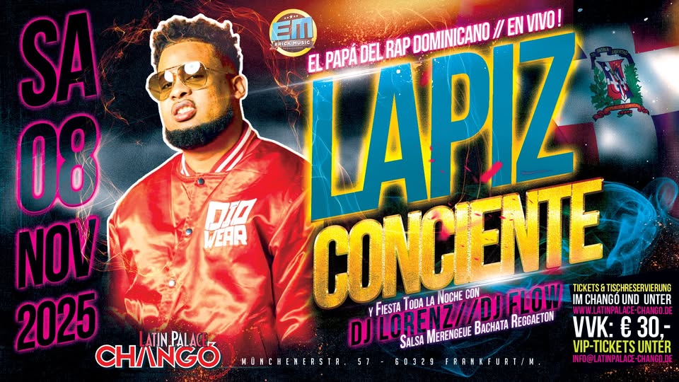 Samstag, 08.11.2025 LAPIZ CONCIENTE en Vivo! Jetzt schnell Early Birld Preis sichern!