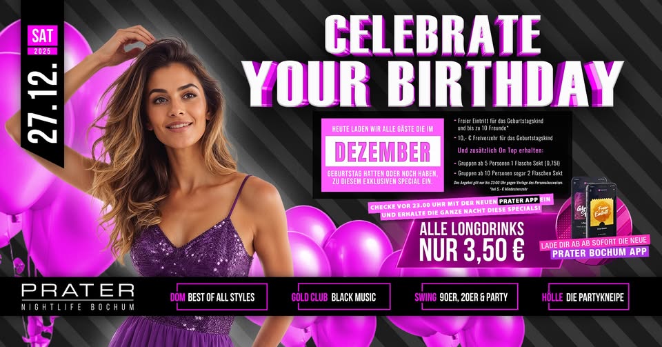 Celebrate your Birthday at PRATER BOCHUM [27/12/2025]