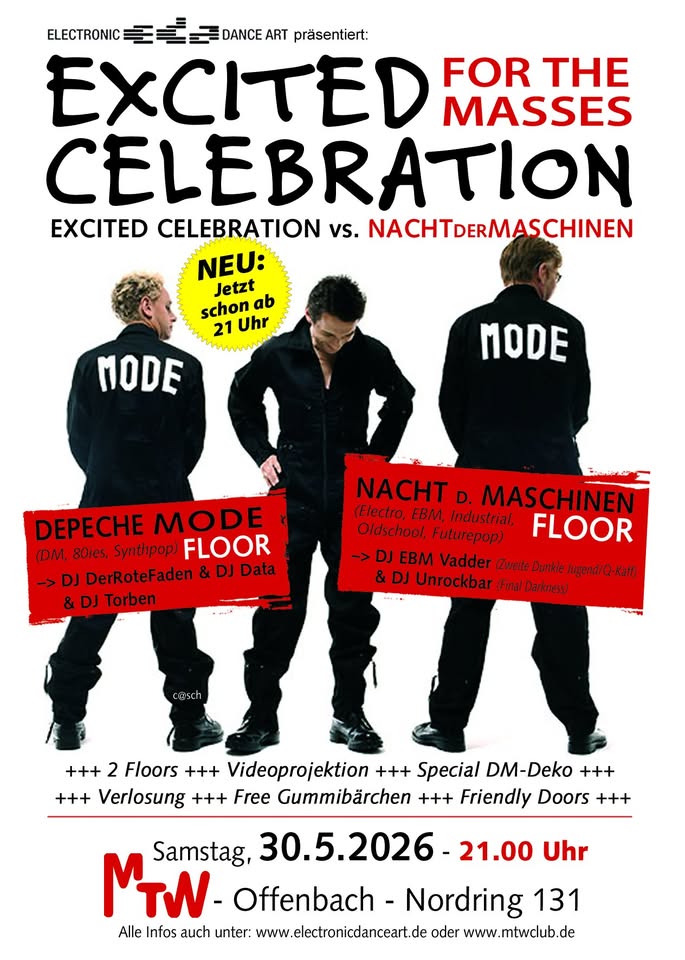 Excited Celebration vs Nacht der Maschinen auf 2 Floors - Neu: Start ab 21:00h! 