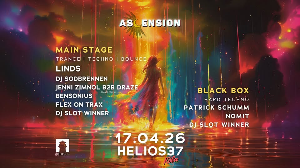 Ascension w/ Linds, DJ Sodbrennen, Jenni Zimnol B2B Draze (Trance), Patrick Schumm & more at Helios