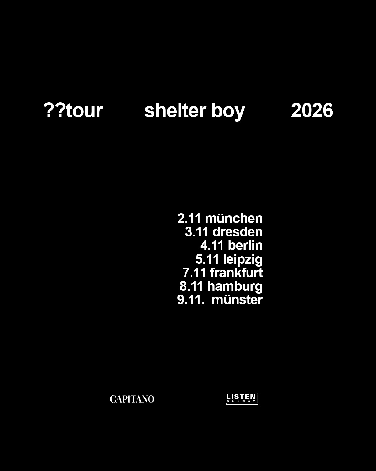 Shelter Boy - "??tour 2026"