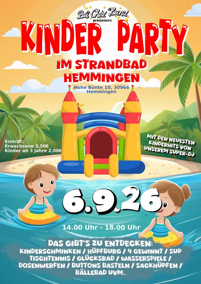 Kinderparty Strandbad Hemmingen
