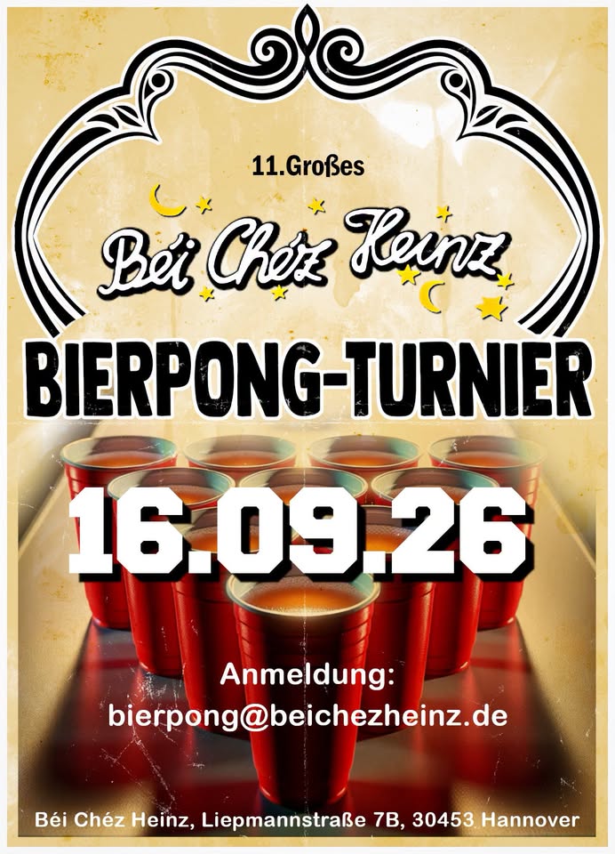 11. großes Bierpong Turnier // im Béi Chéz Heinz 