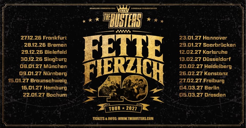 The Busters • BOCHUM • Fette Fierzich Tour 2027
